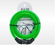 Велозамок трос 10х1500мм код цв(черн/син/красн/зелен)PULSE New