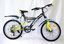 Велосипед 24" ТМ MAKS SOFT DISK двух.подв. рама 16" черно/желтый