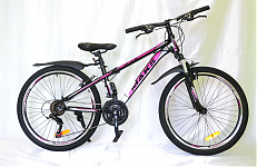 Велосипед 24" ТМ MAKS FLIER DISK рама 13" черно/розовый