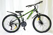 Велосипед 24" ТМ MAKS FLIER DISK рама 13" черно/зеленый