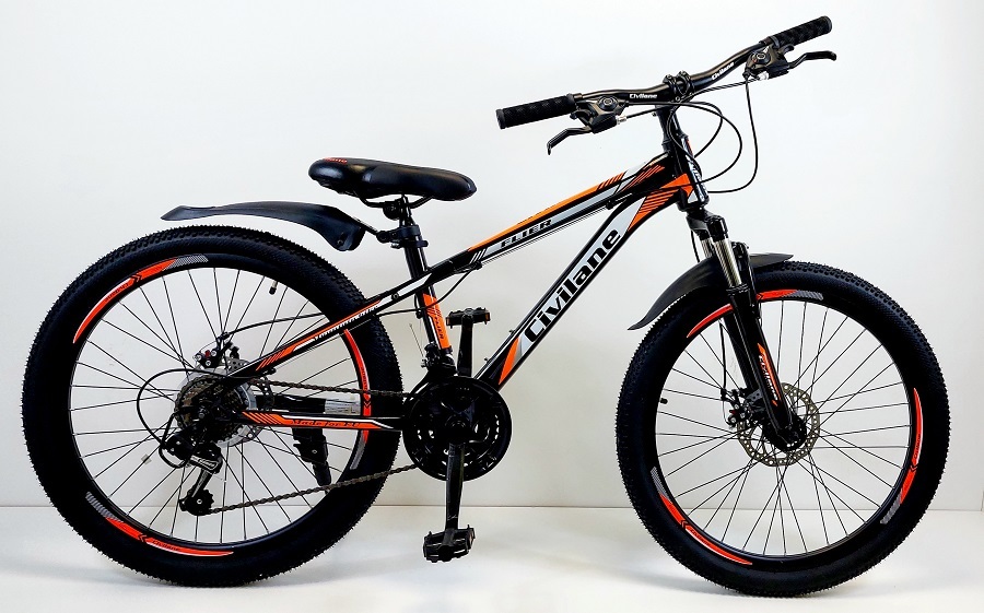 Велосипед 24" ТМ Civilane FLIER DISC рама 13" BLACK / ORANGE