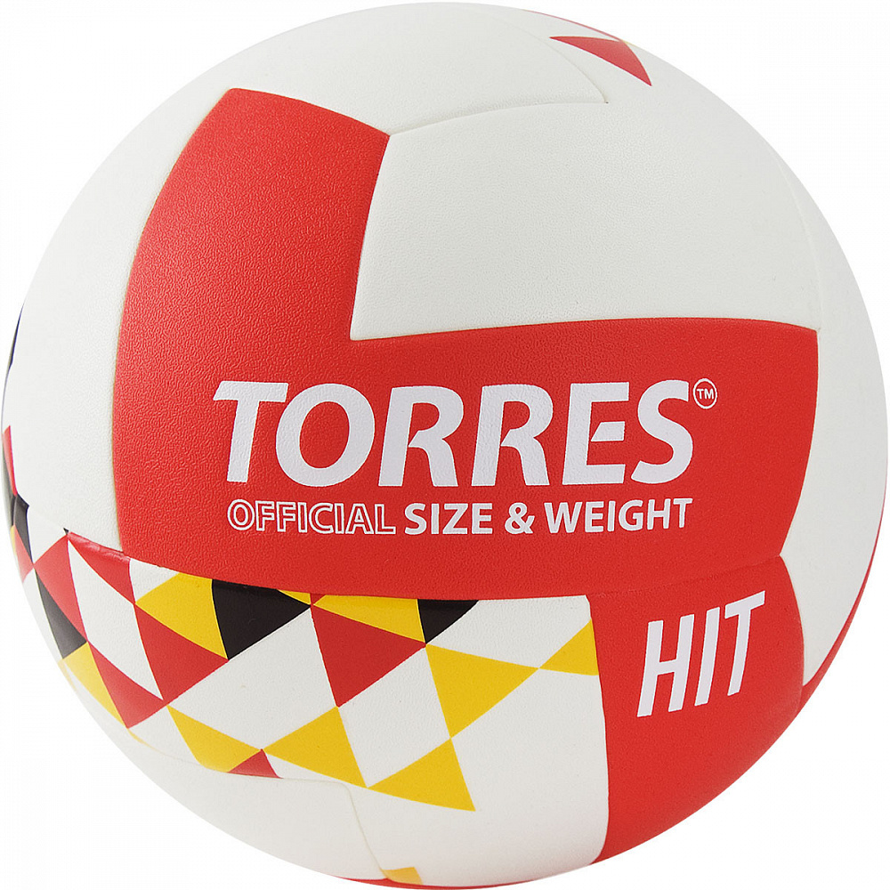 Мяч в/б TORRES Hit №5 бело-красный-мультиколор V32055 