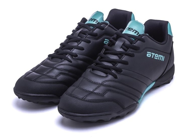 Бутсы футбольные ATEMI,SBA-004 TURF KIDS,цв.чёрный/бирюзовый(33)