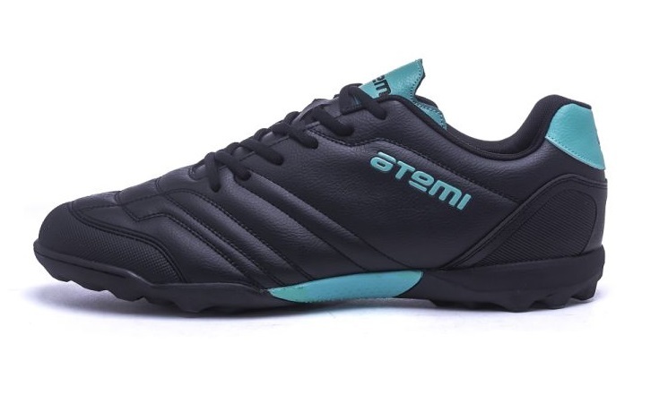 Бутсы футбольные ATEMI,SBA-004 TURF,цв.чёрный/бирюзовый (40)
