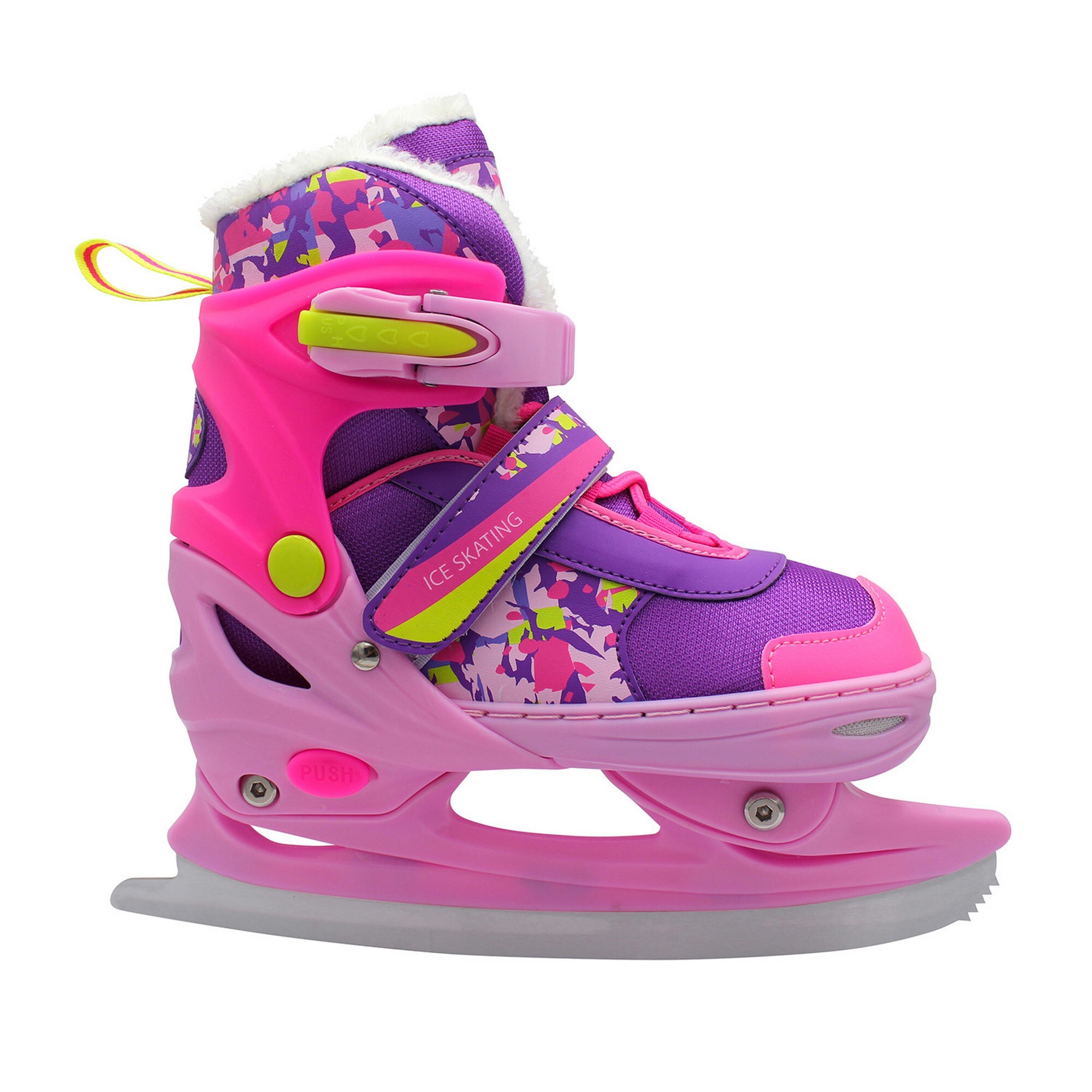 Раздвижные коньки Crispy Pink (с мехом) (M (33-36))