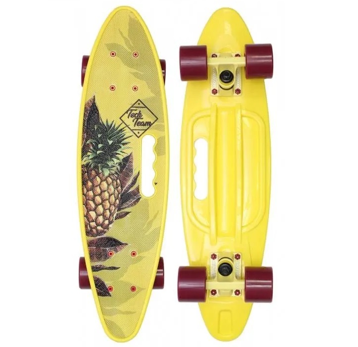 Скейтборд пластиковый Fishboard 23 print (mini) yellow 1/4 TLS-409 mini