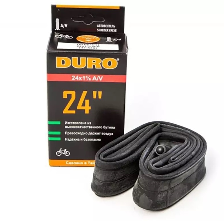 Велокамера DURO 24" (В КОРОБКЕ) 24х1.3/8 (37-533/540 Салют) A/V