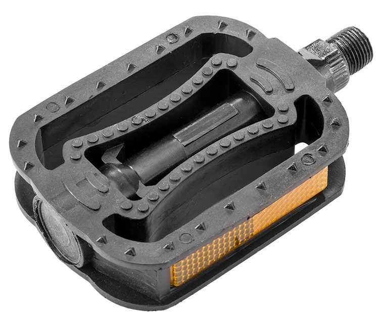 Педали JD-187 ось 9/16" со светоотражателями, пластиковые чёрные арт.360123