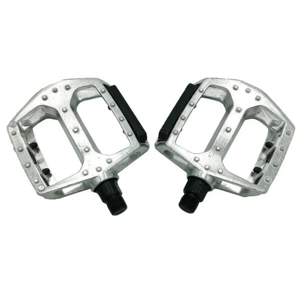 Педали JD-281 ось 9/16" со светоотражателями, алюминиевые серебристые арт.360120
