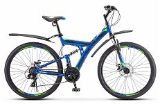 Велосипед 27,5" Stels Focus MD 21скор 19" Синий/неоновый_зеленый арт.V010