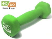 Гантель GO DO Вес 0,5 кг. в виниловой оболочке.  Вес 0,5 кг (зелёный).