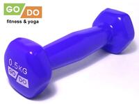 Гантель Вес 0,5 кг GO DO в виниловой оболочке.(Синий)