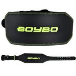 Пояс тяжелоатлетический BoyBo "Premium"  BBW650, Кожа, черно-зеленый (S)