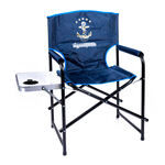 Кресло складное Адмирал со столиком с подстаканником сталь, цвет синий,артикул SKA-04