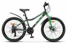 Велосипед 24" Stels Navigator 410 MD 21-sp 13" Чёрный/зелёный арт.V010